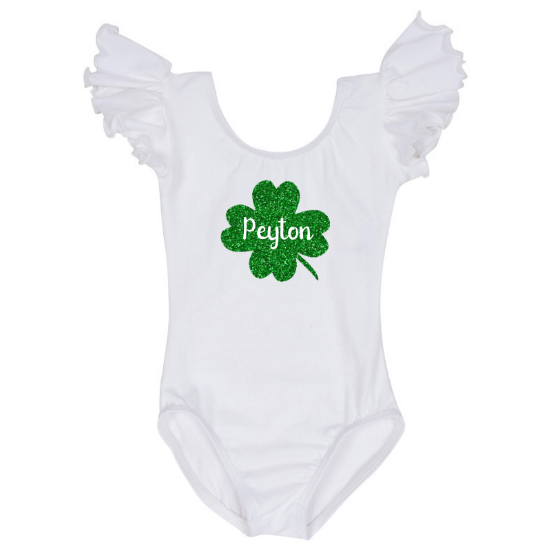 St. Patrick's Day Personalized Shamrock Leotard