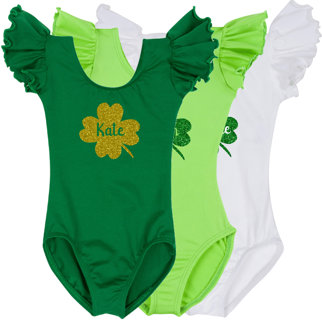St. Patrick's Day Personalized Shamrock Leotard