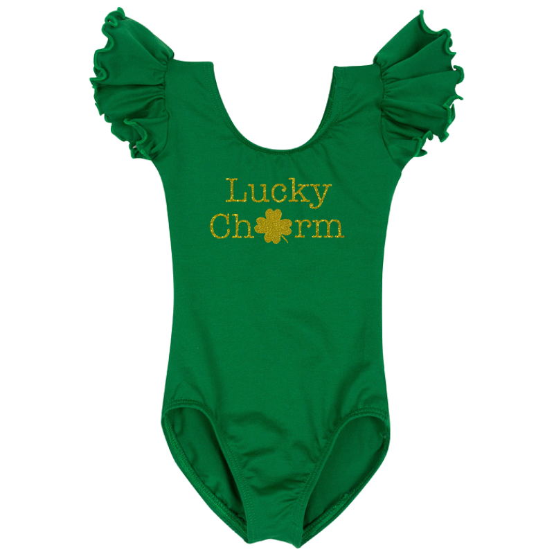 St. Patrick's Day Lucky Charm Ruffle Leotard