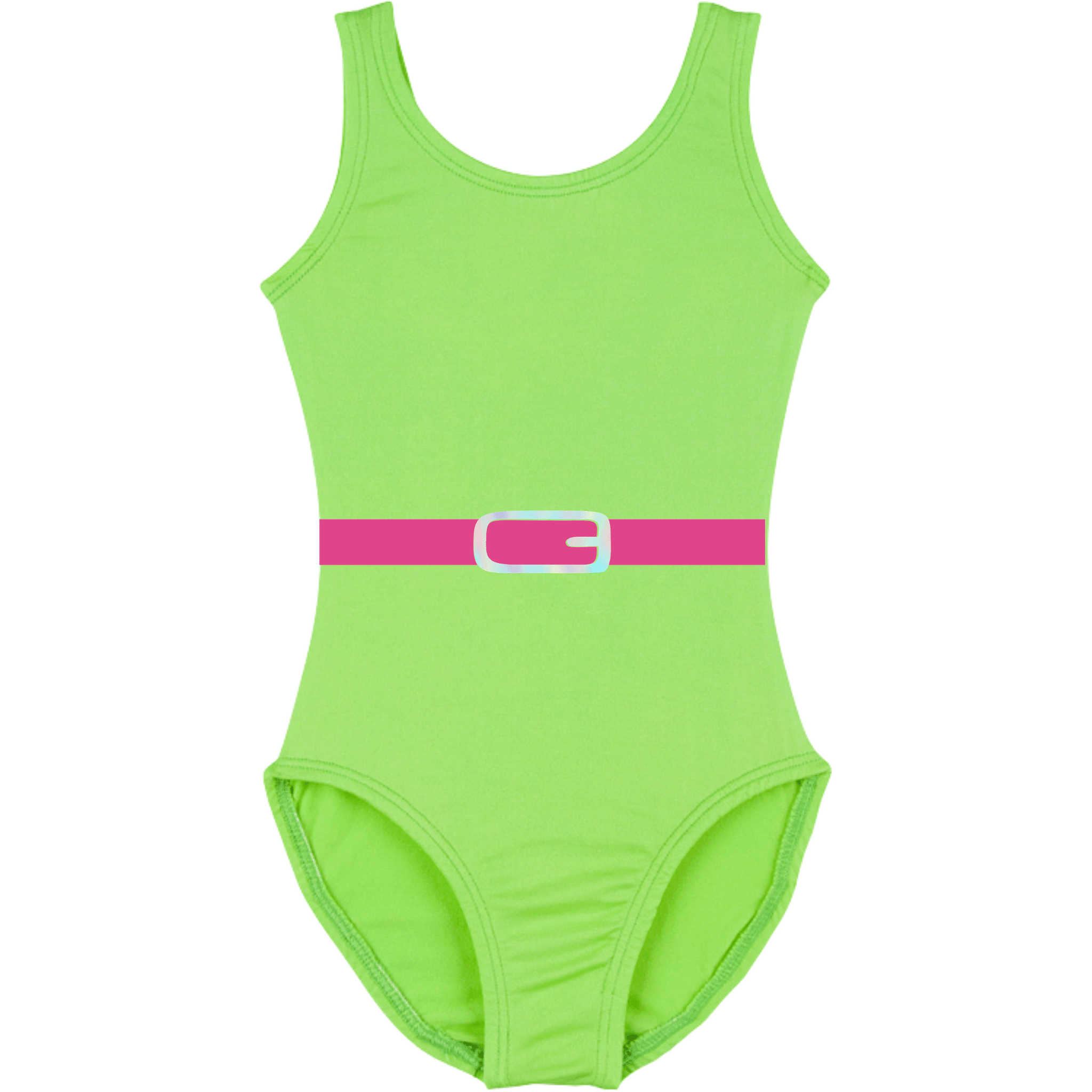 1980's Work Out Girl Leotard Costume - Lime Green